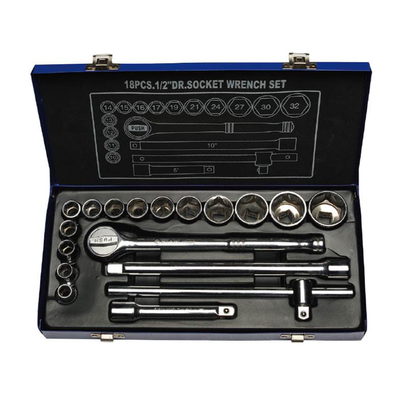 18件12.5mm系列公制套筒组套
